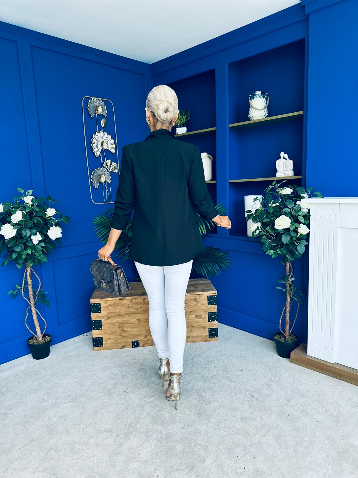 Evelyn Detailed Blazer Black
