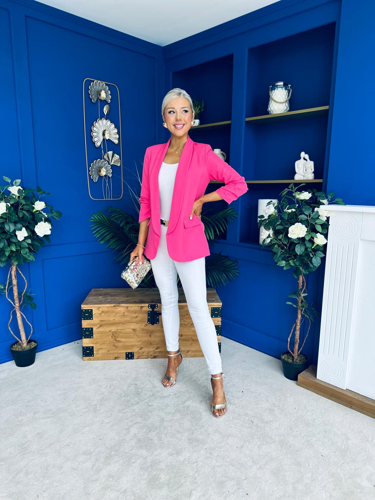Evelyn Detailed Blazer Fuchsia