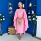 Megan Cape Detail Occasion Dress Pink