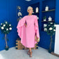 Megan Cape Detail Occasion Dress Pink