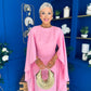 Megan Cape Detail Occasion Dress Pink