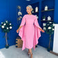 Megan Cape Detail Occasion Dress Pink