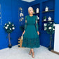 Tiffany Crochet Detail Occasion Dress Forest