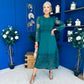 Tiffany Crochet Detail Occasion Dress Forest