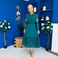 Tiffany Crochet Detail Occasion Dress Forest