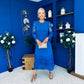 Tiffany Crochet Detail Occasion Dress Cobalt