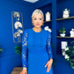 Tiffany Crochet Detail Occasion Dress Cobalt