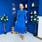 Tiffany Crochet Detail Occasion Dress Cobalt