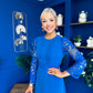 Tiffany Crochet Detail Occasion Dress Cobalt
