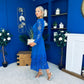 Tiffany Crochet Detail Occasion Dress Cobalt