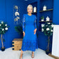 Tiffany Crochet Detail Occasion Dress Cobalt