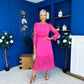 Tiffany Crochet Detail Occasion Dress Pink