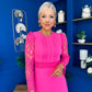 Tiffany Crochet Detail Occasion Dress Pink