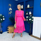 Tiffany Crochet Detail Occasion Dress Pink