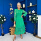 Tiffany Crochet Detail Occasion Dress Emerald
