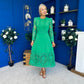 Tiffany Crochet Detail Occasion Dress Emerald