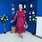 Tiffany Crochet Detail Occasion Dress Wine