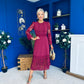 Tiffany Crochet Detail Occasion Dress Wine