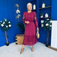 Tiffany Crochet Detail Occasion Dress Wine