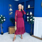 Tiffany Crochet Detail Occasion Dress Wine