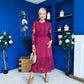Tiffany Crochet Detail Occasion Dress Wine