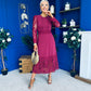 Tiffany Crochet Detail Occasion Dress Wine
