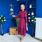 Tiffany Crochet Detail Occasion Dress Wine