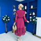 Tiffany Crochet Detail Occasion Dress Wine