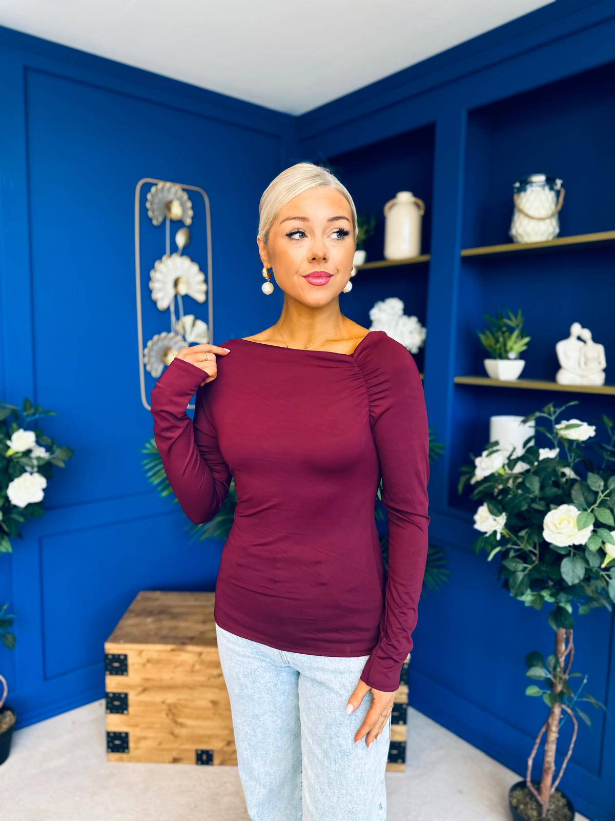 Ciara Shoulder Detailed Top Wine