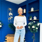 Ciara Shoulder Detailed Top White