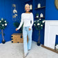 Ciara Shoulder Detailed Top White