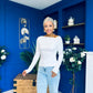 Ciara Shoulder Detailed Top White