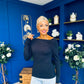 Ciara Shoulder Detailed Top Navy