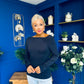 Ciara Shoulder Detailed Top Navy