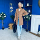 Rachel Button Detail Coat Camel