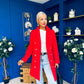 Rachel Button Detail Coat Red