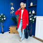 Rachel Button Detail Coat Red