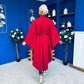 Phoebe Belted Longline Cape Wine Pre Order 18 Sept