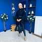 Phoebe Belted Longline Cape Black