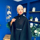 Phoebe Belted Longline Cape Black