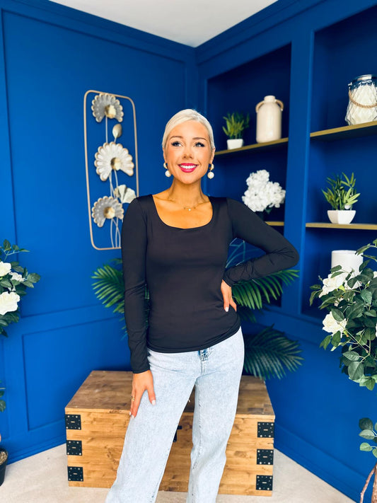 Niamh Long Sleeve Top Black