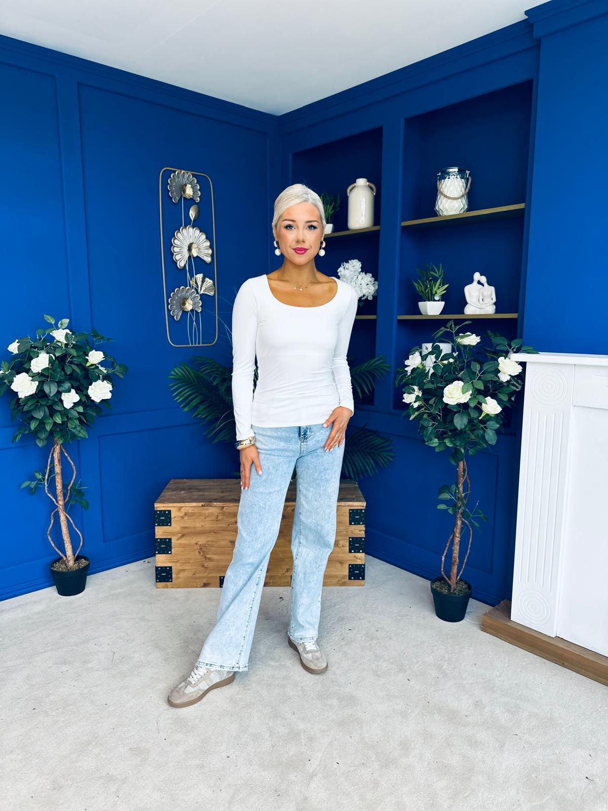 Niamh Long Sleeve Top White