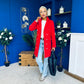 Rachel Button Detail Coat Red