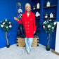 Rachel Button Detail Coat Red