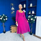 Eire Long Sleeve Midi Dress Berry