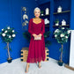 Eire Long Sleeve Midi Dress Wine