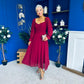 Eire Long Sleeve Midi Dress Wine