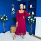 Eire Long Sleeve Midi Dress Wine