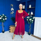 Eire Long Sleeve Midi Dress Wine