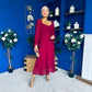Eire Long Sleeve Midi Dress Wine